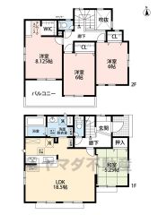 全居室南向きの明るいお家＾＾玄関吹抜け、LDKは折り上げ天井採用＾＾