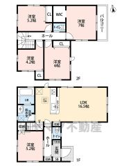 お掃除しやすいオールフローリング5LDK。 1階洋室は独立しており、客間として、2世帯をお考えのご家庭にも＾＾ 収納豊富スペースは各所にあり＾＾
