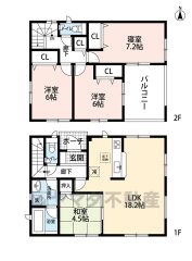 2階洋室は6帖以上で各居室収納付きですので、お部屋を最大限有効活用する事が出来ます。