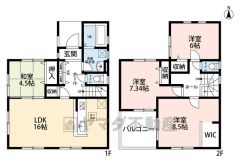 2階は全居室6帖以上と各居室が広く、収納付き＾＾棚を置く必要がなくお部屋を広くお使いいただけます＾＾
