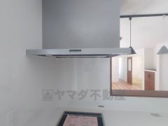 ファンやフィルターが見えにくいレンジフード。パッと視界に入っても細部までは見えにくく、オシャレでインテリアデザインの一部になりますね＾＾